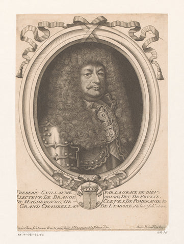 Portret van Frederik Willem, keurvorst van Brandenburg, Nicolas de Larmessin (I), c. 1678 - in or after 1686 Canvas Print