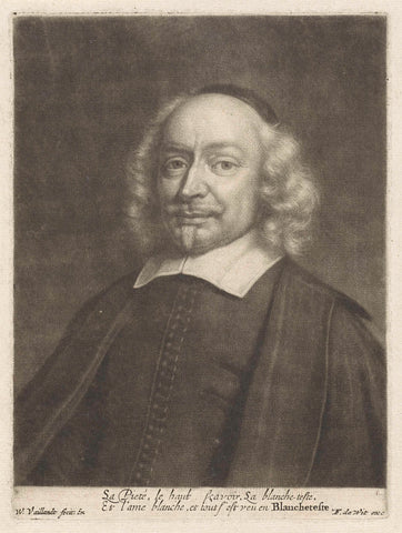 Portret van de predikant Hendrick Blancheteste, Wallerant Vaillant, 1658 - 1706 Canvas Print