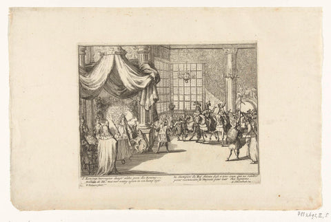 Ceremony in which the royal camp fighter challenges anyone who disputes the legality of the king's neglect, 1689, Pieter Pickaert, 1689 Canvas Print