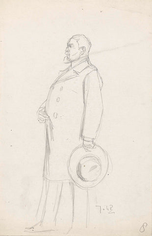 Standing man, from side to left, Johan Braakensiek, 1868 - 1940 Canvas Print