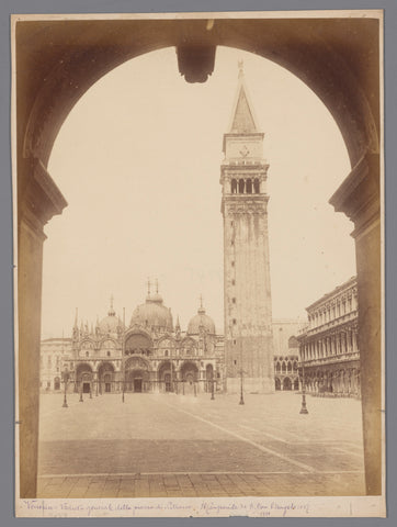 View of St Mark's Square towards the campanile from the gallery of the Palazzo Correr, Venice, anonymous, 1851 - 1900 Canvas Print