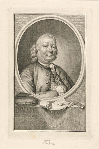 Portrait of Simon Fokke, Jacob Houbraken, 1773 Canvas Print