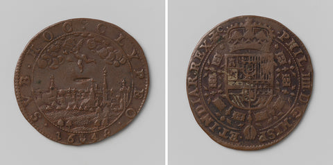 Peace of Munster, minted in honour of Philip IV, King of Spain, by order of the city of Brussels, anonymous, 1648 Canvas Print