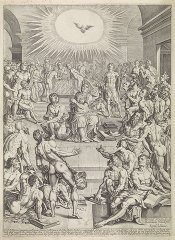 Outpouring of the Holy Spirit, Bartholomeus Willemsz. Dolendo, 1629 Canvas Print