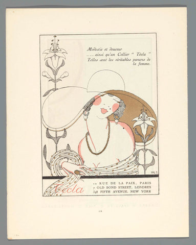 Gazette du Bon Ton, 1920 - No. 7, p. LX: ad Técla, jeweller, Lucien Vogel, 1920 Canvas Print