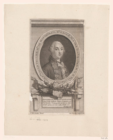 Portret van Charles-François-César Le Tellier de Montmirail, Charles Etienne Gaucher, 1766 Canvas Print