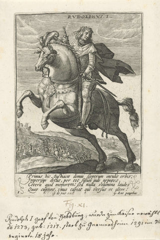 Rudolf I of Habsburg on horseback, Crispijn van de Passe (I), 1604 Canvas Print