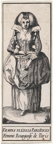 Citizen woman from Paris, Claes Jansz. Visscher (II), 1618 Canvas Print