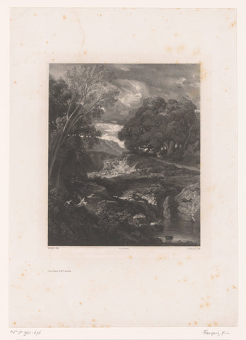 Rotslandschap met jager, François-Louis Français, 1850 - 1851 Canvas Print