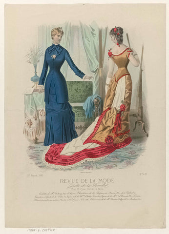 Revue de la Mode, Gazette de la Famille, Sunday, April 3, 1880, 9th year, No. 431: Toilets of Mme Duboys (...), E. Cheffer, 1880 Canvas Print