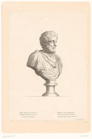 Antique bust of emperor Septimius Severus, Etienne Baudet, 1681 Canvas Print