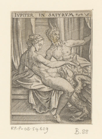 Jupiter in Antiope, Virgilius Solis, 1524 - 1562 Canvas Print