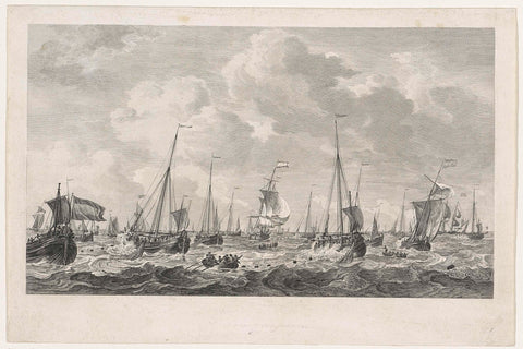 Herring fishing, 1781, Mathias de Sallieth, 1781 Canvas Print