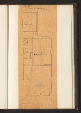 Plattegrond van de vierde verdieping van een woonhuis, Willem Springer jr., c. 1864 Canvas Print