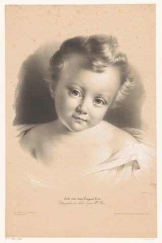 Portrait of a Toddler, Bernard Romain Julien, 1848 - 1853 Canvas Print