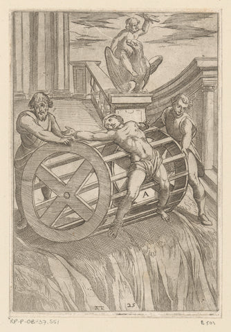 Torture in barrel with rods, Antonio Tempesta, 1565 - 1630 Canvas Print