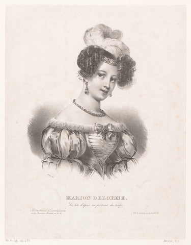 Portret van Marion Delorme, Bernard Romain Julien, c. 1832 Canvas Print