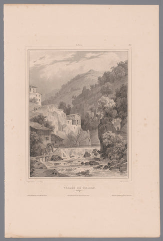 View of Thiers in the Vallée des Usines, Isodore-Laurent Deroy, 1834 Canvas Print