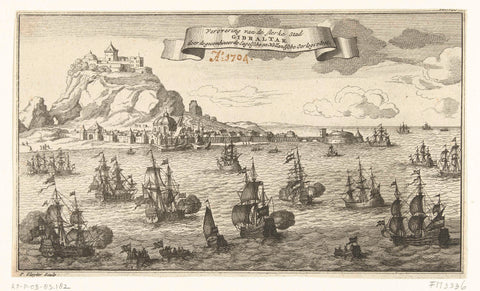 Conquest of Gibraltar by an Anglo-Dutch fleet, 1704, Zacharias Chatelain (II), 1704 - 1705 Canvas Print