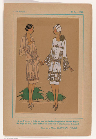 Très Parisien, 1927, No. 9 : 14.- PAGODE.- Evening dress (...), anonymous, 1927 Canvas Print