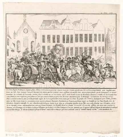 Carriage with General d'Alton attacked in Brussels, 1787, anonymous, 1787 - 1790 Canvas Print