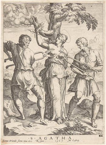 Torture of St. Agatha, Cornelis Cort, 1602 Canvas Print