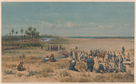 The conquest of Tumoelit during the expedition of Samalangan, 26 August 1877, Willem de Famars Testas, 1883 Canvas Print