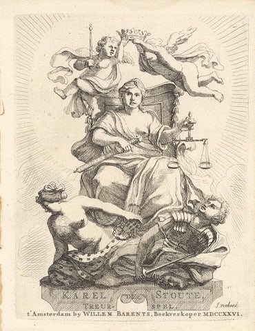 Title page for: P. Verhoek, Karel de Stoute Treurspel, 1726, Johannes Verhoek, 1726 Canvas Print