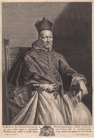 Portrait of Bishop Johannes Wachtendonck, Pieter van Schuppen, 1654 - 1690 Canvas Print