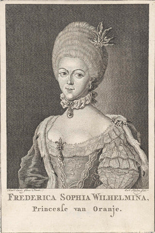 Portrait of Wilhelmina of Prussia (1751-1820), Gerard Sibelius, 1767-1785 Canvas Print