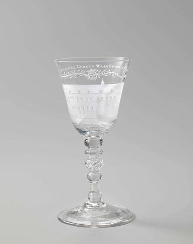 Chalice glass with the former R.K. Weeshuis in Leiden, anonymous, 1769 Canvas Print