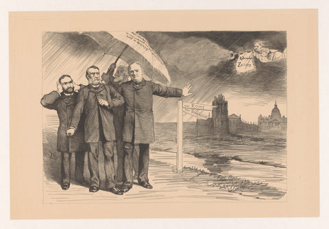 Cartoon on the revision of the law on primary education in 1889, Willem Steelink (II), in or before 1889 Canvas Print