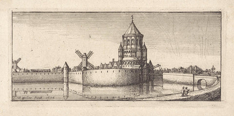 View of the Kleine Houtpoort in Haarlem, Wenceslaus Hollar, 1676 Canvas Print