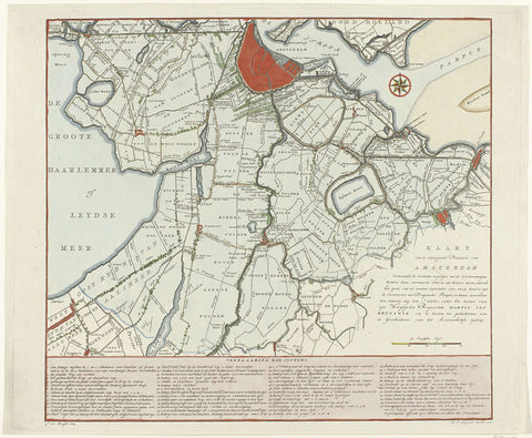 Map of inundation around Amsterdam, 1787, Cornelis van Baarsel, 1790 Canvas Print