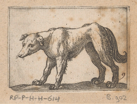 Standing dog used to the left, Antonio Tempesta, 1565 - 1630 Canvas Print