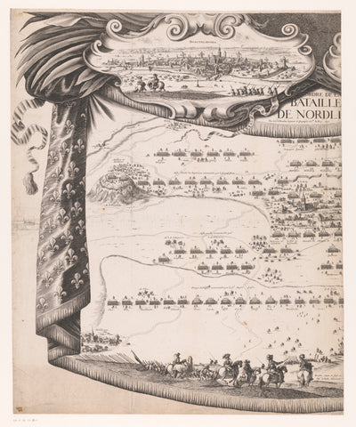 Army deployment at the battle of Nördlingen (left part), Nicolas Cochin, 1646-1686 Canvas Print