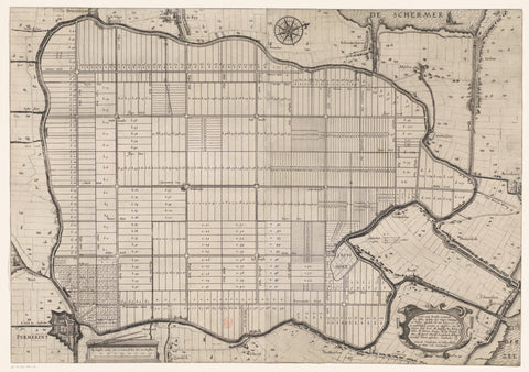 Map of the Beemster, anonymous, 1612 - c. 1620 Canvas Print