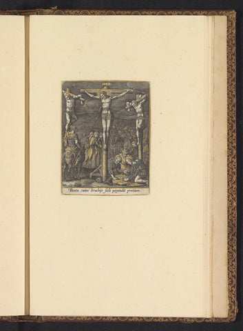 Crucifixion with lance stitch, Adriaen Collaert, c. 1580 - c. 1590 Canvas Print