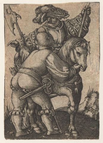 Horseman and foothand, Monogrammist AC (16th century), 1520 - 1562 Canvas Print