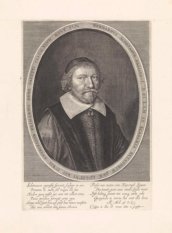 Portrait of Bernardus Schotanus, Crispijn van de Passe (II), 1647 Canvas Print