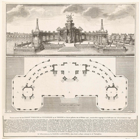 Theatre in The Hague for the fireworks for the Peace of Aachen, 1749, Iven Besoet, 1749 Canvas Print