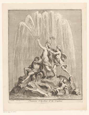 Fountain with Apollo and Daphne, Louis de Châtillon, 1672 - 1686 Canvas Print