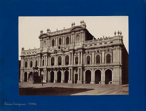 Façade of the Palazzo Carignano in Turin, anonymous, 1850 - 1876 Canvas Print