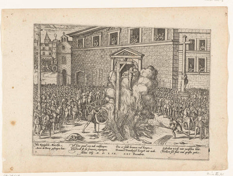 Execution of Anne du Bourg, 1559, Frans Hogenberg, 1565 - 1573 Canvas Print