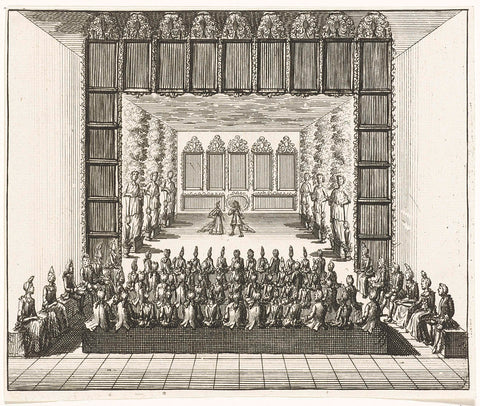 Theatre performance, 1714, anonymous, 1714 Canvas Print