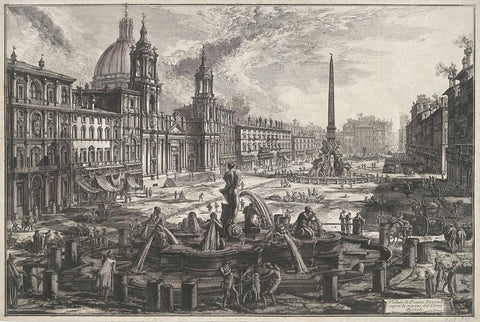 Piazza Navona te Rome, Giovanni Battista Piranesi, 1748-1778 Canvas Print