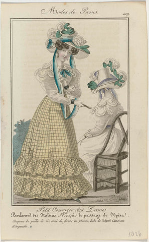 Petit Courrier des Dames, 1826, No. 409 : Chapeau de paill (...), anonymous, 1826 Canvas Print