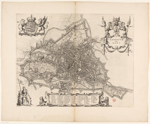 Map of Ghent, anonymous, 1652 Canvas Print