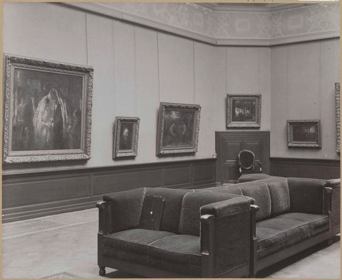 Room with five paintings, left the Jewish wedding, c. 1910 - c. 1930 Canvas Print