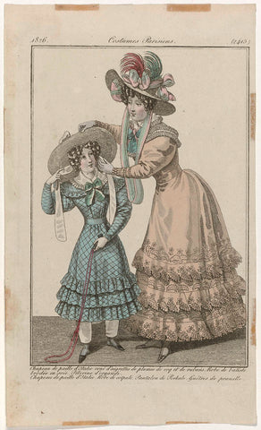 Journal des Dames et des Modes, Costumes Parisiens, 15 June 1826, (2415): Chapeau de paille d'Itali (...), anonymous, 1826 Canvas Print